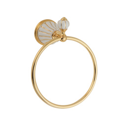 Фото Migliore Olivia 17522 Кольцо, керамика белая с золотым декором, золото