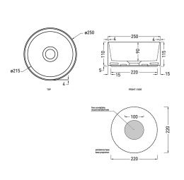 Ceramica CIELO Shui Comfort MILAT BR - Раковина накладная Ø 25 см Brina