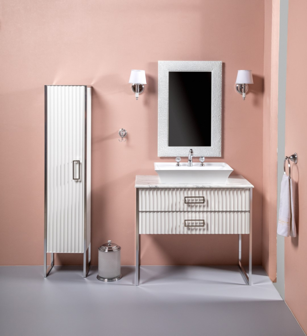 Фото Armadi Art Monaco 868-WCR-L Пенал MONACO белый глянец + хром L