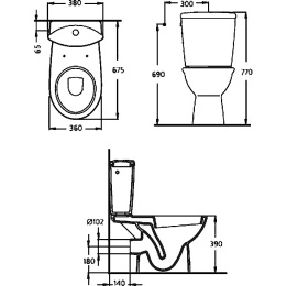 Напольный унитаз Ideal Standard Oceane W306601 крышка стандарт