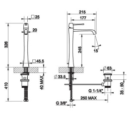 Смеситель для раковины Gessi Mimi (11987#031) хром
