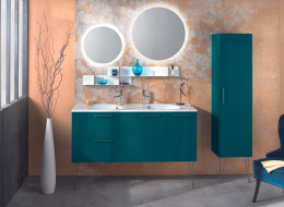 Зеркало Jacob Delafon Odeon Rive Gauche EB1288-S50, 50 см, с подсветкой, лакированная рама аквамарин