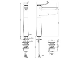 Фото Смеситель для раковины высокий FIMA CARLO FRATTINI FLO F3801HCR