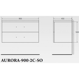 Тумба под раковину BelBagno Aurora AURORA-900-2C-SO-CP подвесная (2 ящ.)