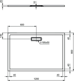 Ультратонкий акриловый прямоугольный душевой поддон 1200x800x25 мм Ideal Standard ULTRAFLAT NEW T446