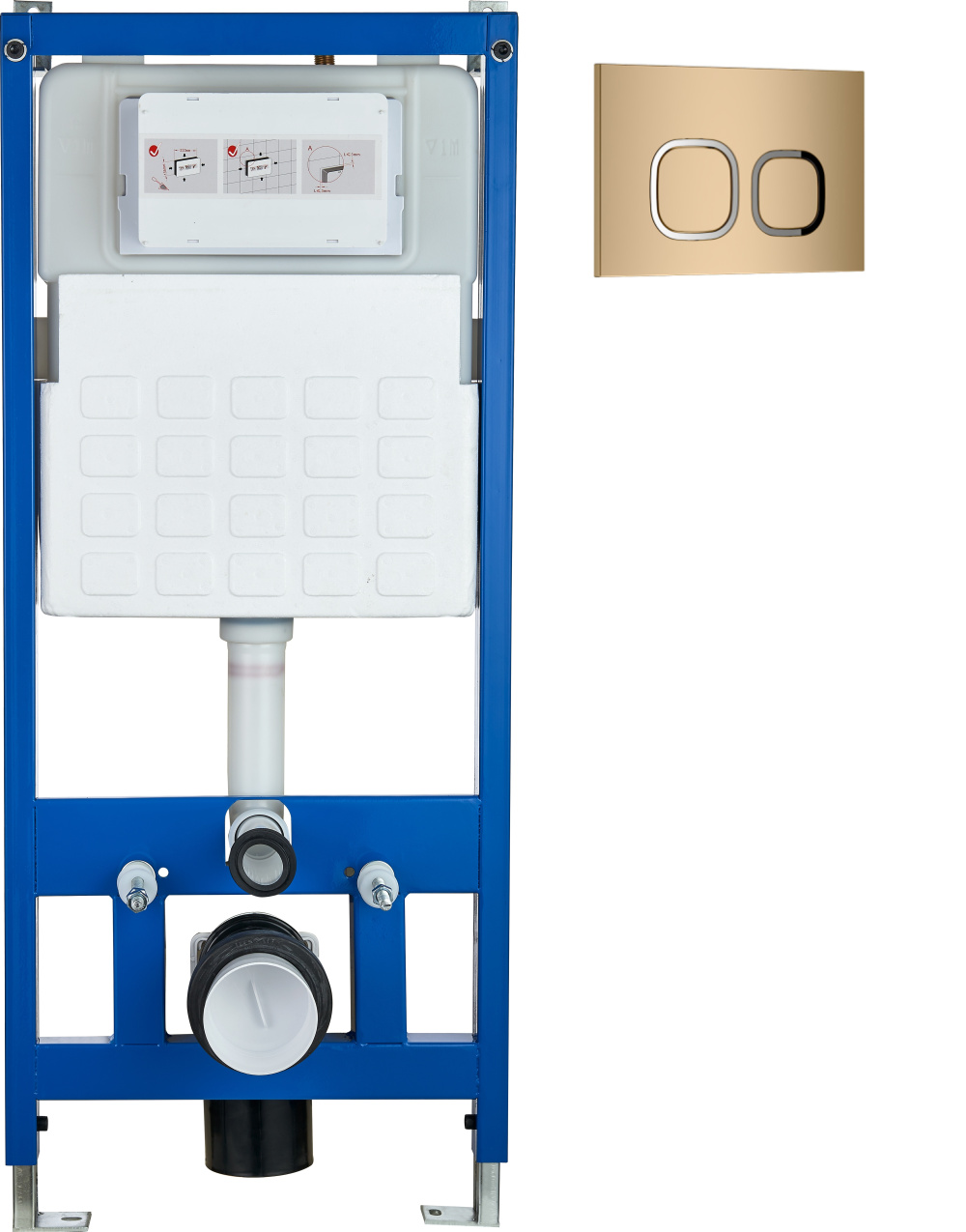 Фото Инсталляция для унитаза CR556 с кнопкой сливного бачка CR01GD золото Cerutti SPA