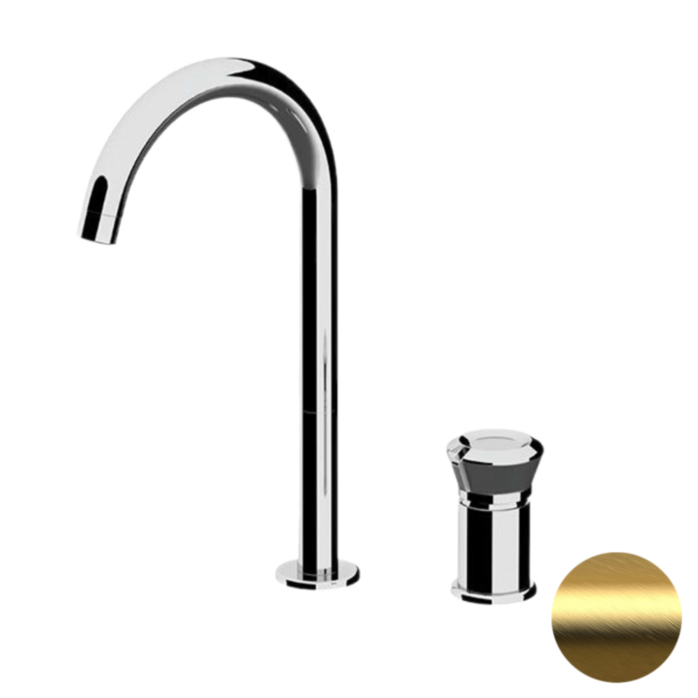 Фото Смеситель для раковины Remer Element ET57LBG, золото брашированное