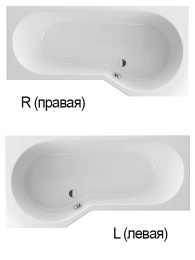 Акриловая ванна 160x80 Excellent (WAEX.BSP16WH), асимметричная