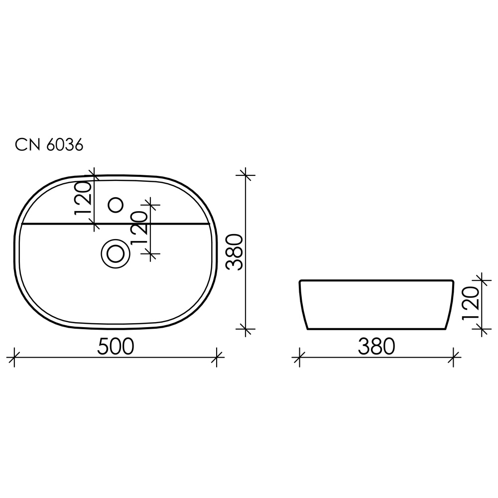 Накладная раковина Ceramicanova Element CN6036 Овал 50 см