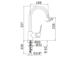 Фото Смеситель для кухни Mamoli Programma Cucina 793000009001 1 отв., без донного клапана, Chrome
