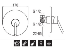NOBILI Oz T2 OZ108/T2CS Смеситель для душа (хром/сатин)