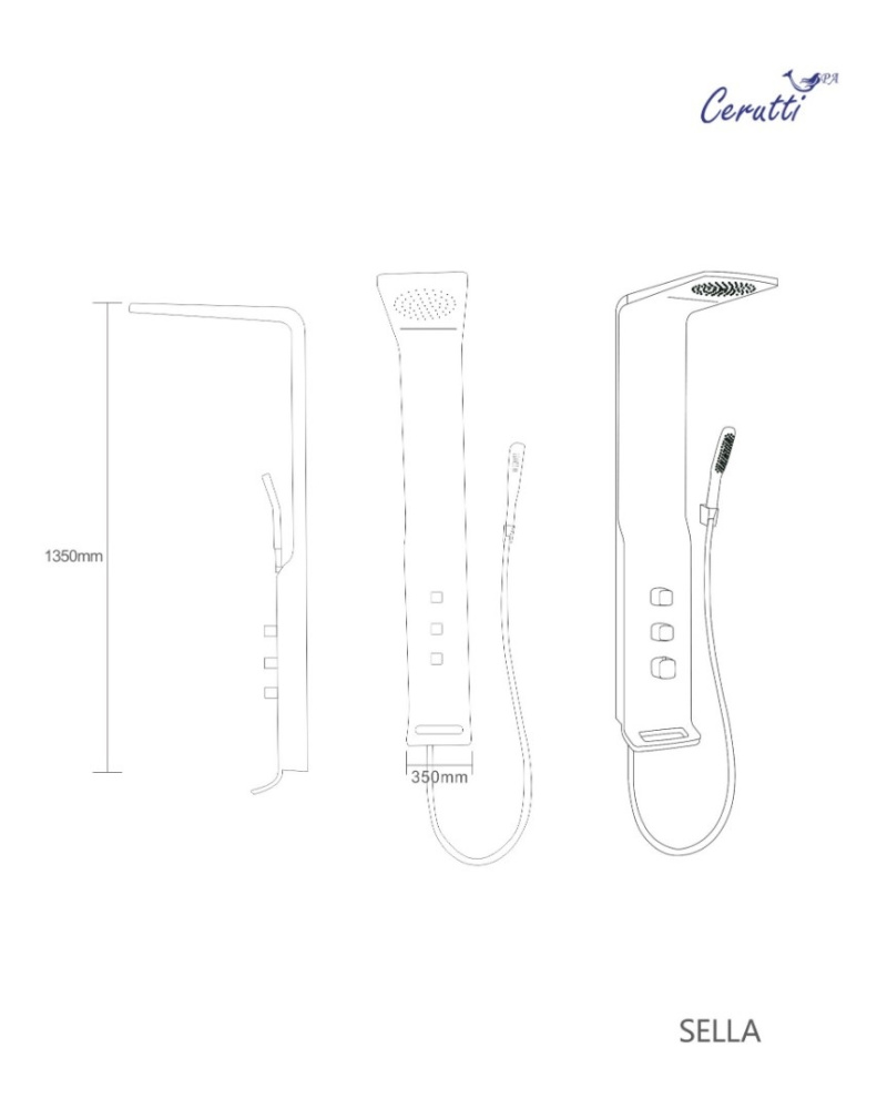 Фото Душевая панель Ceruttispa Sella B CT8989 цвет черный