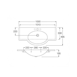 Раковина подвесная Hatria Sophie (YU9001) белый