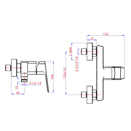 Фото Смеситель для душа Paini Viva Style P4YO511 черный