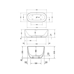 Ванна из минерального литья 180х85 см Duravit Luv 700434000000000