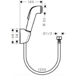 Гигиенический душ Hansgrohe, 71604000+13620180+27454000+32127000