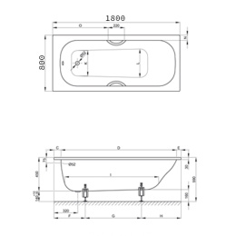 Фото Ванна стальная BETTE Classic 1270-000 PLUS 180х80х45 с грязеотталкивающим покрытием, белая
