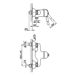 Смеситель для душа Cisal Arcana Royal AY00044127, бронза