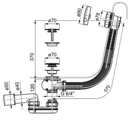 Сточный комплект Ravak  (X01507), хром, серый