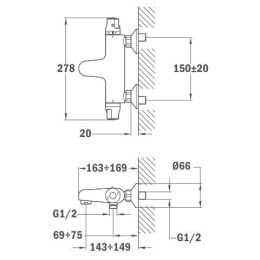 Фото Смеситель Teka Inca Pro 271010200 Термостат для ванны