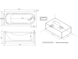 Акриловая ванна 170x70 Damixa (82A-170-070W-A)
