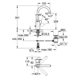 Grohe Vigour 75140526 Смеситель для раковины корпус высокий