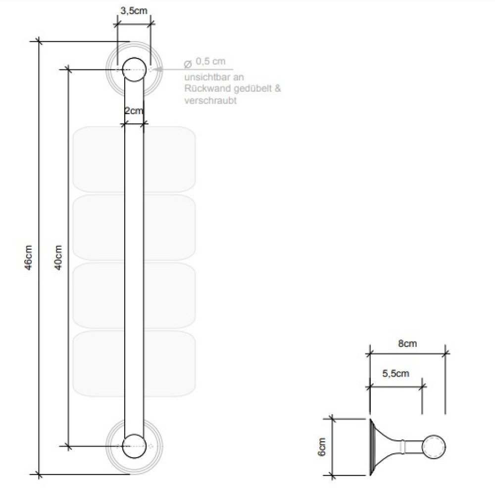 Фото Держатель для полотенца Decor Walther Classic (0510430), никель