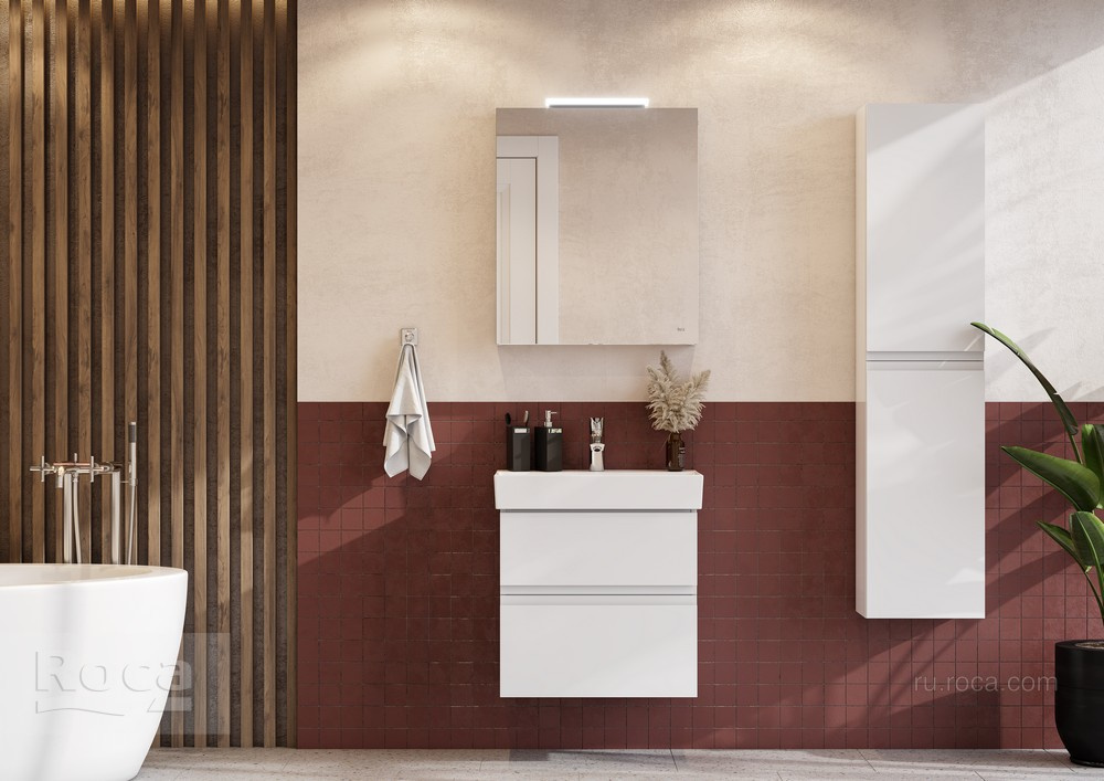 Фото Тумба под раковину Roca Oleta (A857639806) белый глянцевый