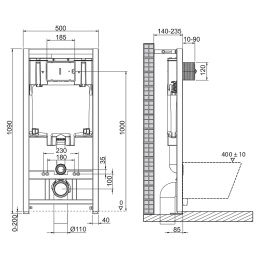 Комплект 4 в 1 Унитаз подвесной BelBagno + Система инсталляции BB066CHR/BB870SC/BB002-80/BB014-SR-BI