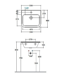Фото Раковина подвесная Globo Stone (SSN11.BI*0) белый