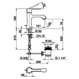 Смеситель для раковины Cisal Cherie CE00051021