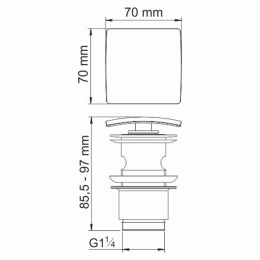 Донный клапан WasserKRAFT (A166) черный