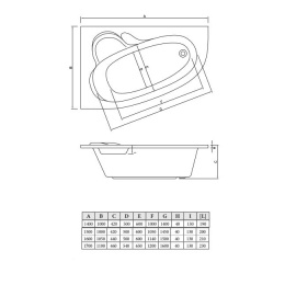 Акриловая ванна 150x100 C-Bath (CBA00102R)
