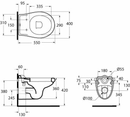 Фото Унитаз Azzurra Jubilaeum JUB100/SOSK bi подвесной