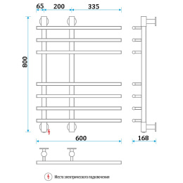 Фото Электрический полотенцесушитель Energy Galaxy 80x60