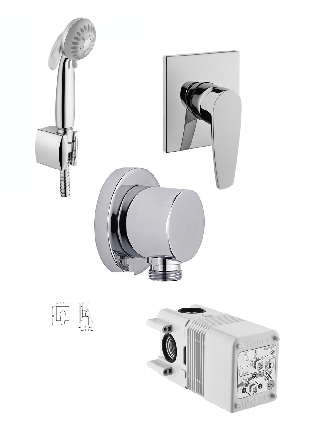 Фото Гигиенический душ Vitra Q Line (A45601EXP.A42222EXP) хром