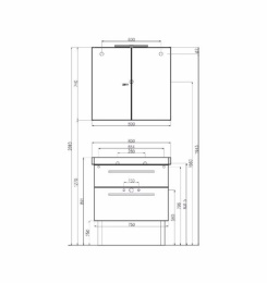 Тумба под раковину Villeroy & Boch 2Day2 75 см (A98000E6)