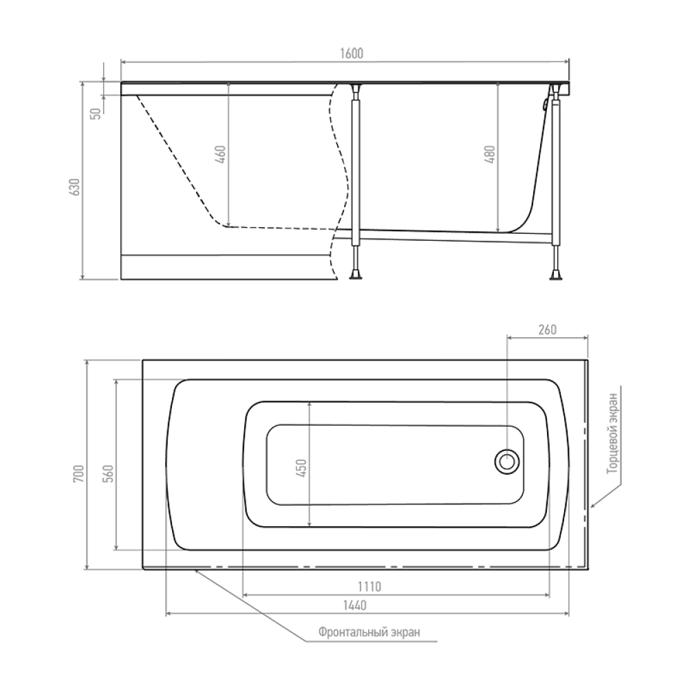 Фото Акриловая ванна 160x70 Timo (RITTA1670)