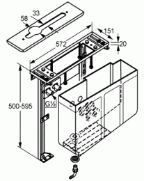 Фото Монтажный блок для смесителей Keuco 53030000075, хром