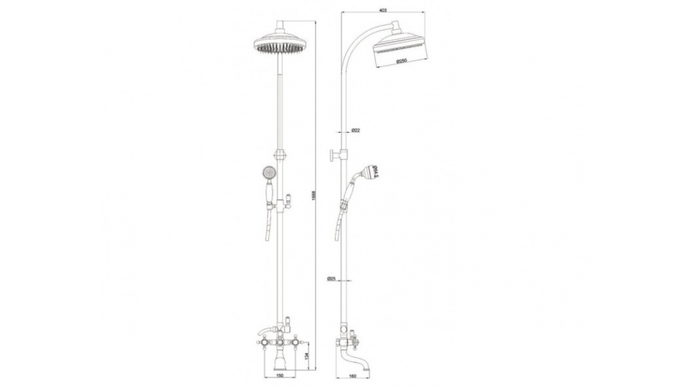 Фото Душевая система Timo Nelson (SX-1090 gold) золото
