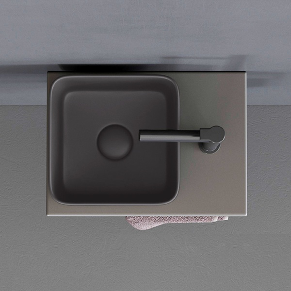 Ceramica CIELO Shui Comfort MILAQ BA - Раковина накладная Minimo 25*25 см Basalto (Базальт)