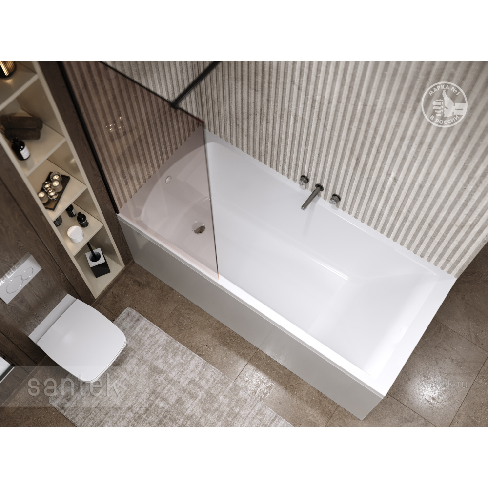Акриловая ванна 170x75 Santek (1.WH50.1.596), прямоугольная