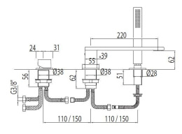 Tres Slim 20216101 Смеситель на борт ванны