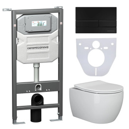 Фото Подвесной унитаз Ceramica Nova CN3001_1002B_1000 Сет 4 в 1 Rimless с системой инсталляции