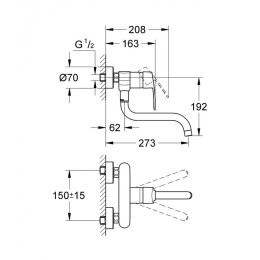 Grohe Eurostyle Cosmopolitan 33982002 Смеситель для кухни, настенный