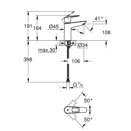 Смеситель для раковины Grohe BauLoop New 23917001 стандартный
