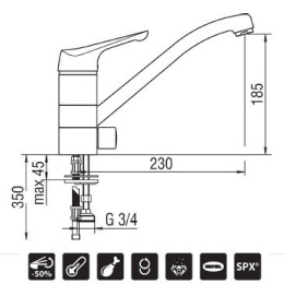 Nobili Skipper SK11113/10CR Смеситель для кухни (хром)