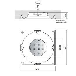 Фото Antonio Lupi Meteo METEO_INL Душевая система In 620 х 620 х 111 мм, с RGB LED подсветкой