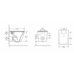 Унитаз подвесной безободковый Cerutti MIMI Aria CT8908 (510х350х355)