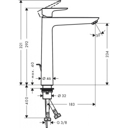 Смеситель для раковины Hansgrohe Talis E (71716340) шлифованный черный хром
